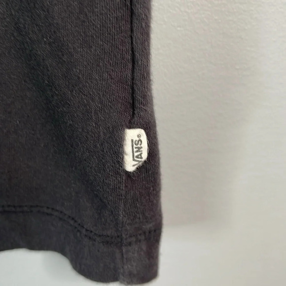VANS Boxy T-Shirt Black Embroidered Chest Logo Crewneck Short Sleeves Size Small - Picture 6 of 11